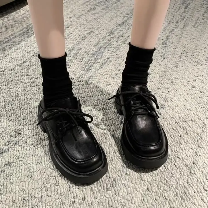 

Summer Shoes Ladies Clogs Platform Round Toe Oxfords Women's Casual Female Sneakers British Style Flats Loafers With Fur 2023 Ne