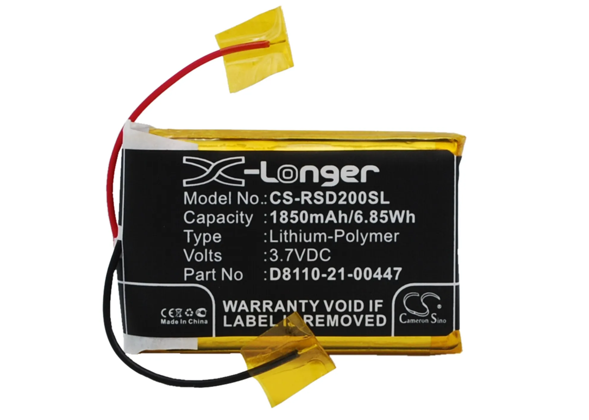 

CS 1850mAh Battery For Roberts D8110-21-00447 Roberts Sports Dab2
