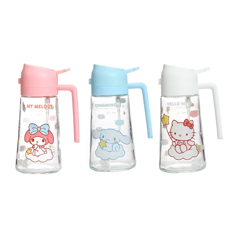 Милый стеклянный дозатор для масла Sanrio KT Cat, бутылка для масла с двойным назначением (спрей и дозатор), антипригарная емкость для масла, герметичная бутылка для соусов и приправ для кухни (art.: 3920da47ac020) - 3920da47ac020