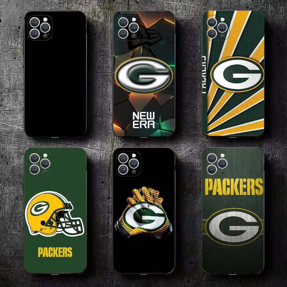 G-Green B-Bay P-Packers Phone Case For iPhone 16 15 14 13 12 11 Plus Pro Max XS X XR SE Mini 8 7 Soft Silicone Black Cover