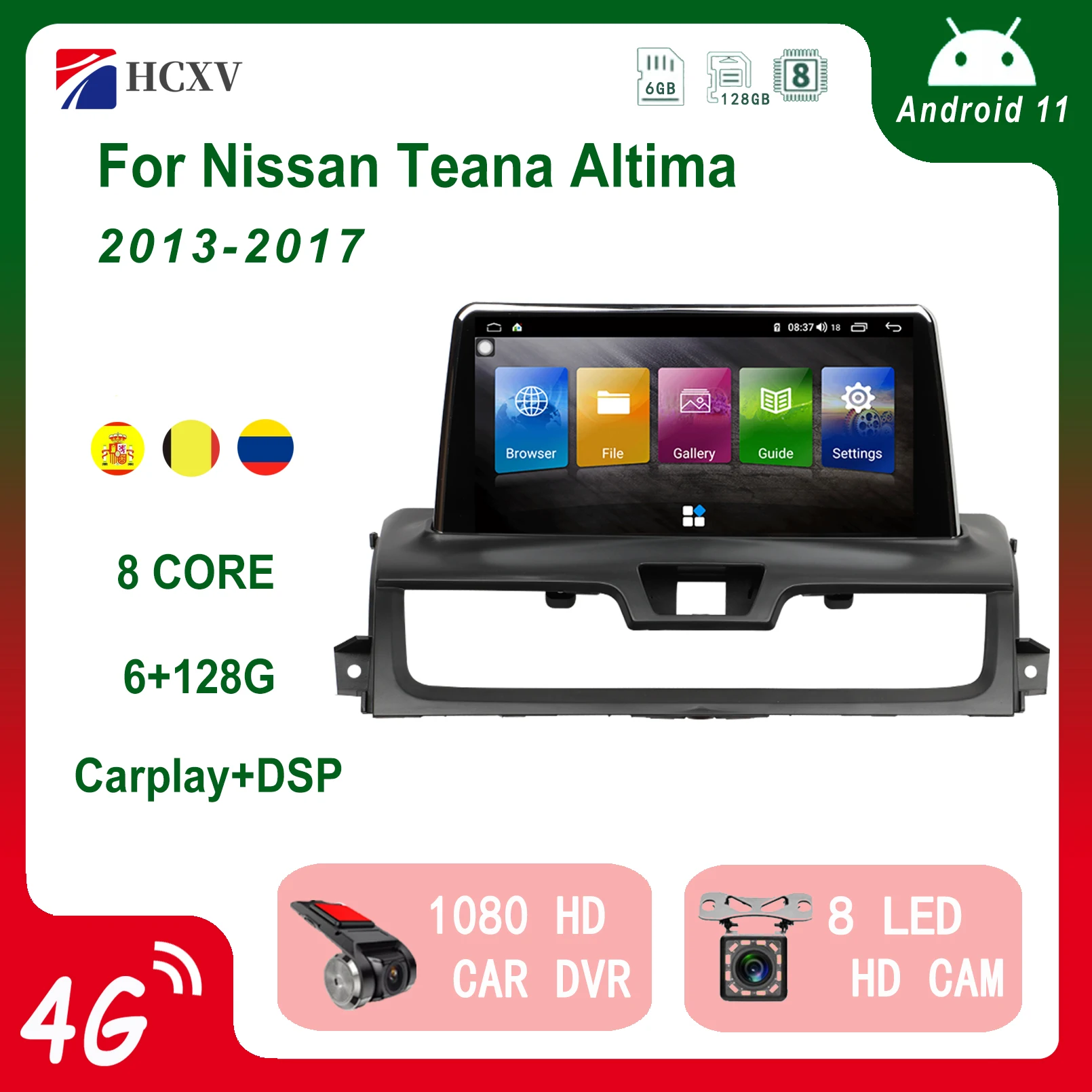 

Автомагнитола на Android 11, мультимедийный видеоплеер с GPS, Wi-Fi, Bluetooth, для Nissan Teana, Altima, Carplay