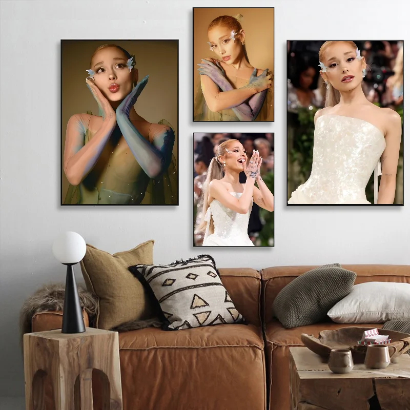 Горячая певица Ариана Гранде плакат самоклеящаяся художественная водостойкая