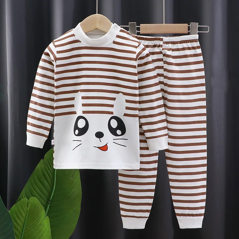Комплект одежды для маленьких девочек хлопковый костюм малышей с мультяшным