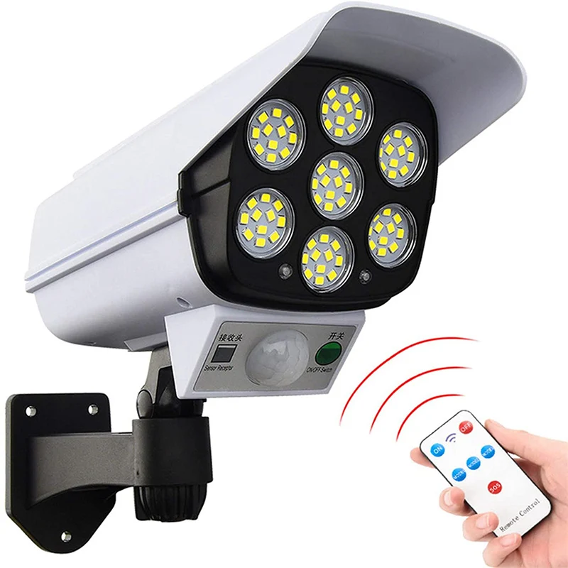 Dummy Camera Wireless Outdoor Flood Light Ip65 Waterproof Lamp 3 Mode For Home Garden