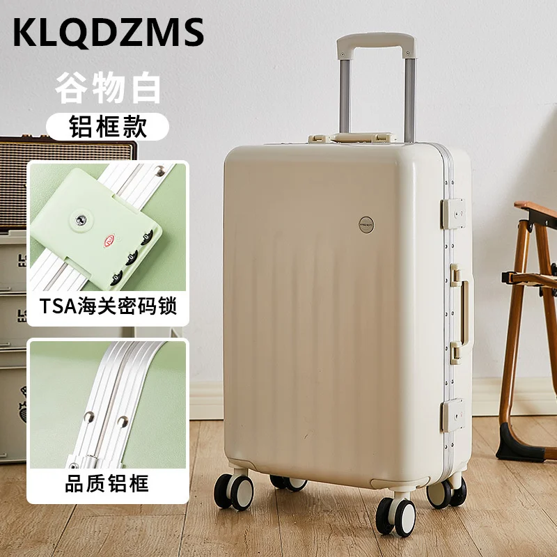 KLQDZMS Luggage Female Net Celebrity Student High-end New 20-Inch Boarding Suitcase 28-Inch Large-Capacity Trolley Case Male