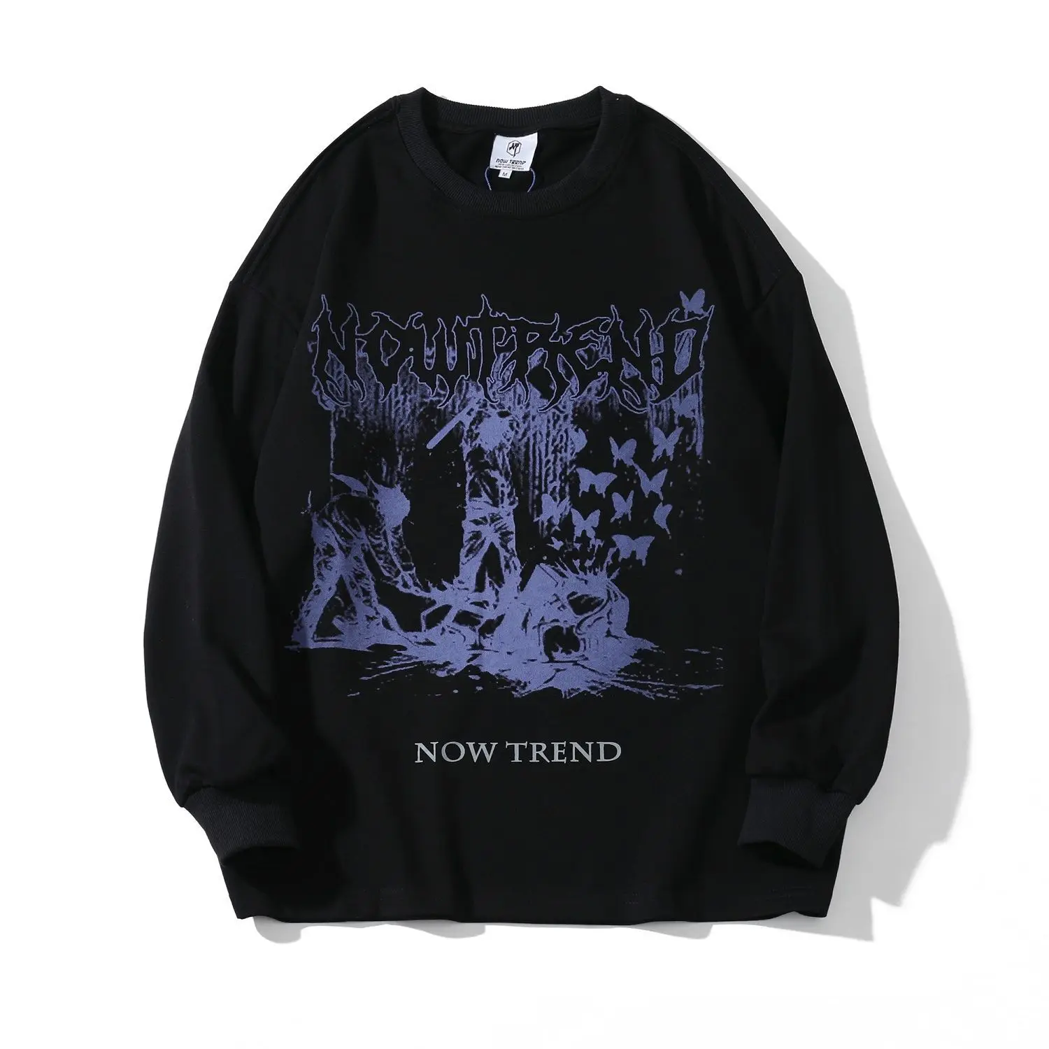 

Y2k Gothic Punk T Shirt Harajuku Tees Long Sleeves Oversize Black Tops Dark Goth Streetwear Pullover Women Men Clothing 2022