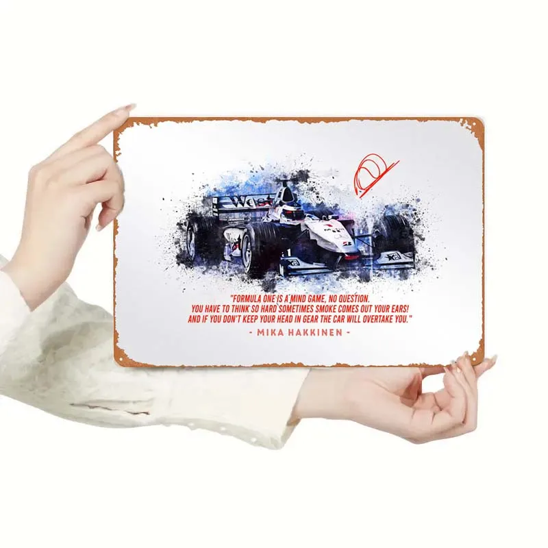 Mika Hakkinen 1999 Жестяная Табличка для автомобиля значок интерьера винтажный