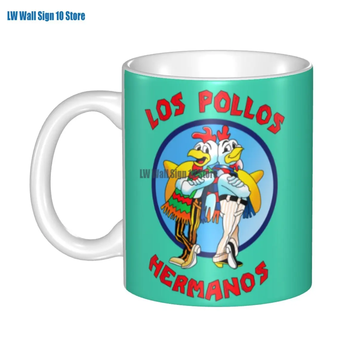 

Personalized Distressed Breaking Bad Mugs DIY Los Pollos Hermanos Ceramic Milk Tea Coffee Cups Outdoor Work Camping Cup