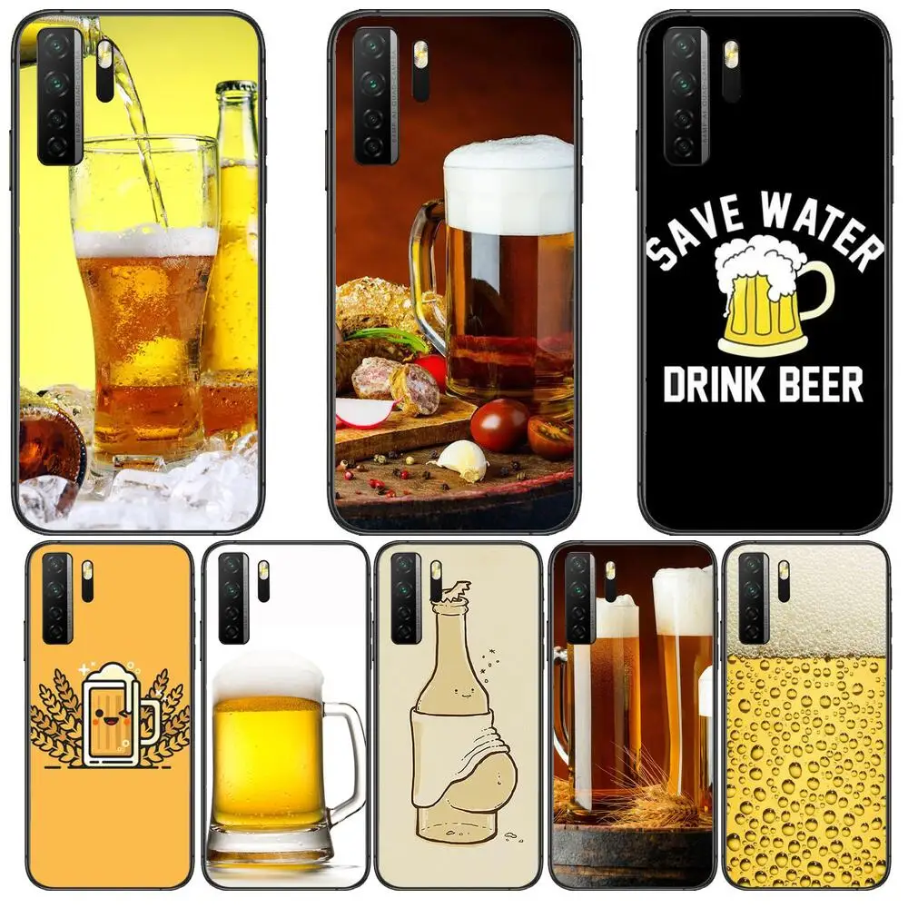 

For Men Drink Beer Black Soft Cover The Pooh For Huawei Nova 8 7 6 SE 5T 7i 5i 5Z 5 4 4E 3 3i 3E 2i Pro Phone Case cases