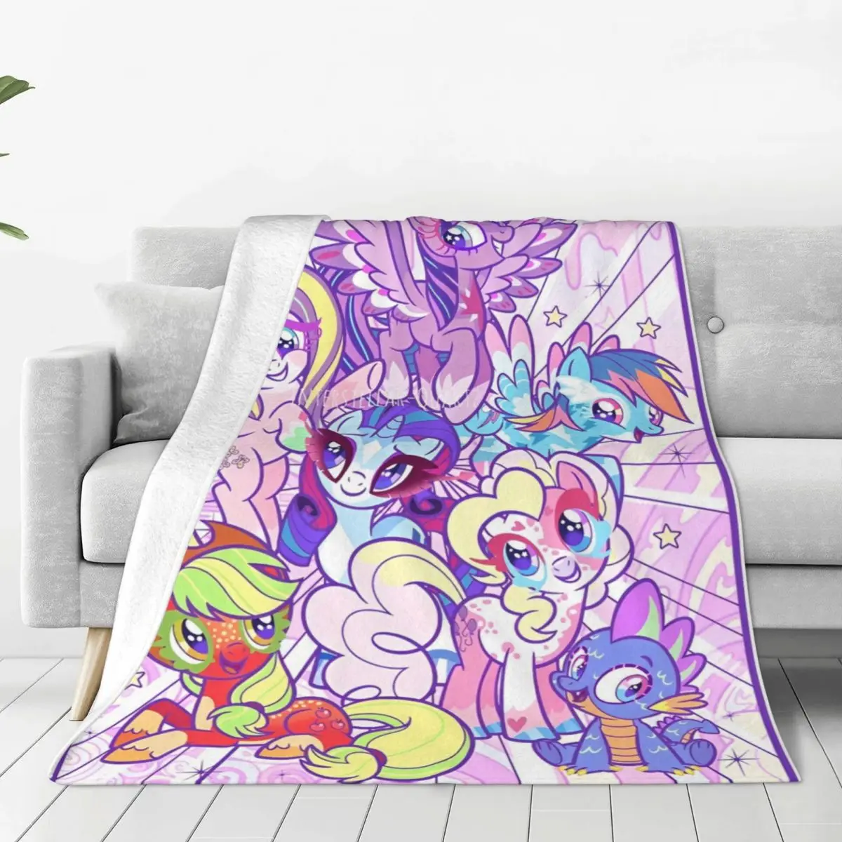 Теплое мягкое одеяло My Little Pony с рисунком аниме дорожное плюшевое узором уличное
