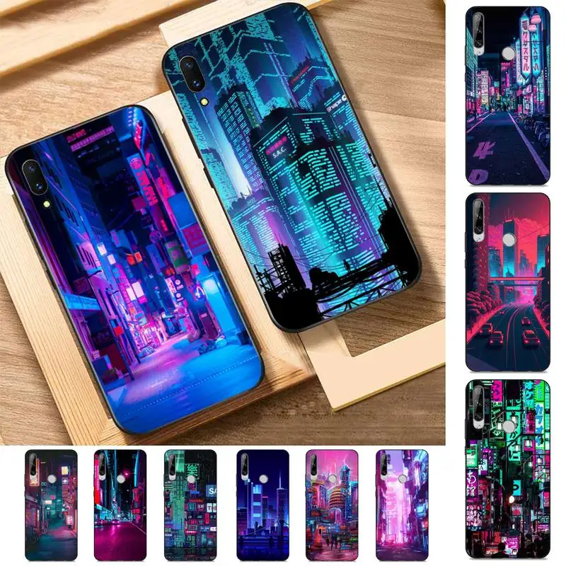 

Cyberpunk City Night Cool Phone Case for Huawei Y 6 9 7 5 8s prime 2019 2018 enjoy 7 plus