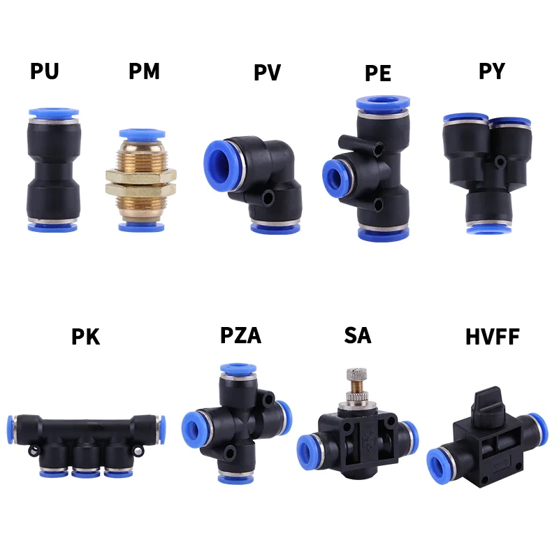 

Pneumatic Fittings Tube Connector PU PY PE SA HVFF Air Pipe Push In Joint Quick Coupling Release For Hose 4mm 6mm 8mm 10mm 12mm