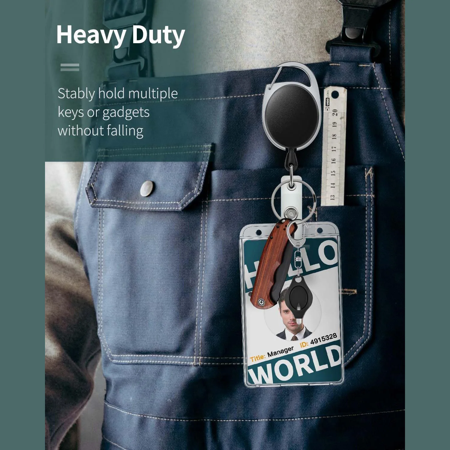 Прозрачный двойной слот для карт держатель идентификационной бирки с катушкой