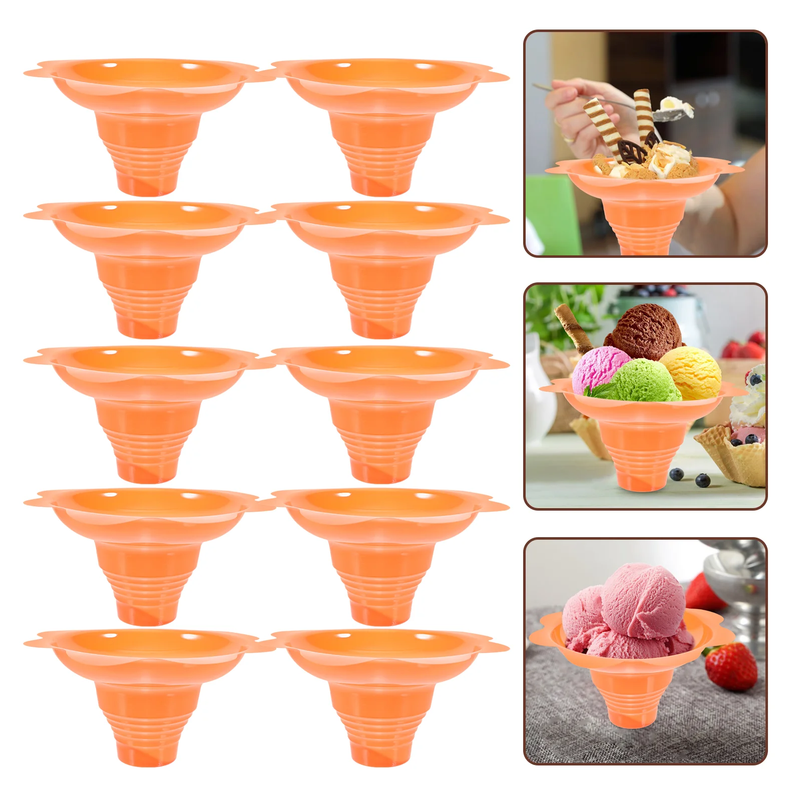 50 шт. чашка для льда в форме цветка (4 унций/250 мл оранжевого цвета) * десертные