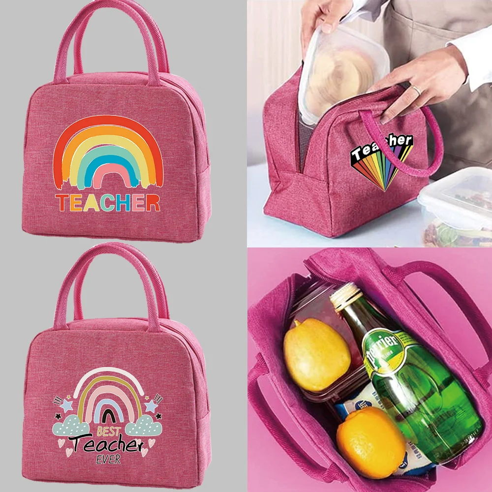 

Lunch Bags for Women Lunch Box Portable Cooler Tote Thermal Kids Picnic Bag Teacher Pattern Thermal Insulated Bag for Work