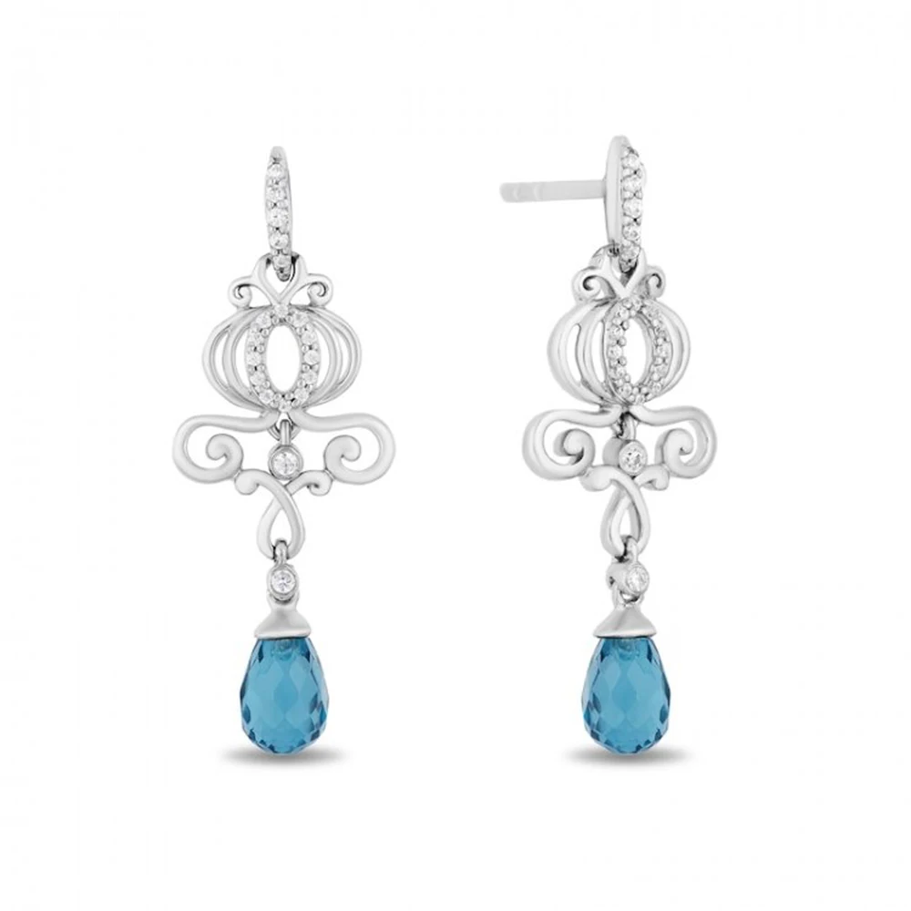 

HESHI Carriage Inlaid Blue Pendant Earrings for Women