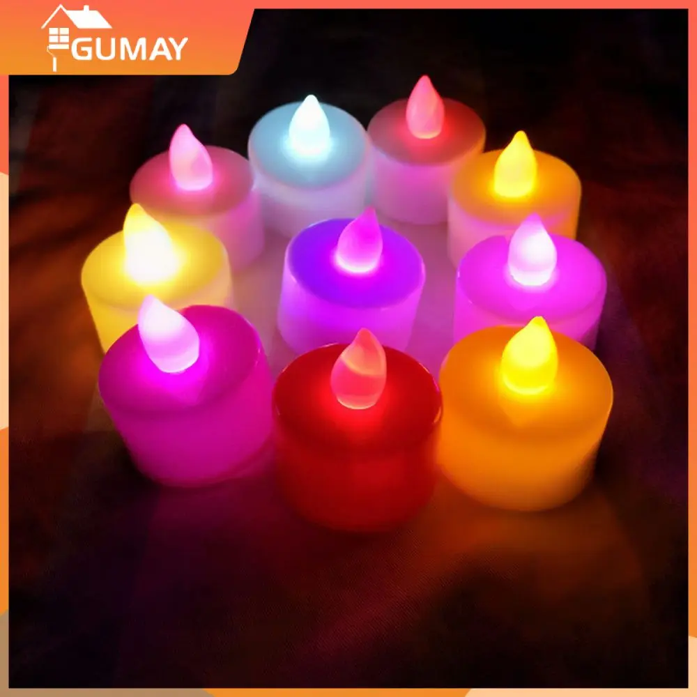 

1 ~ 10 шт. беспламенные светодиодные свечи, Искусственные пластиковые Чайные свечи с питанием от батареи, свадебные романтические свечи, украшения для дня рождения