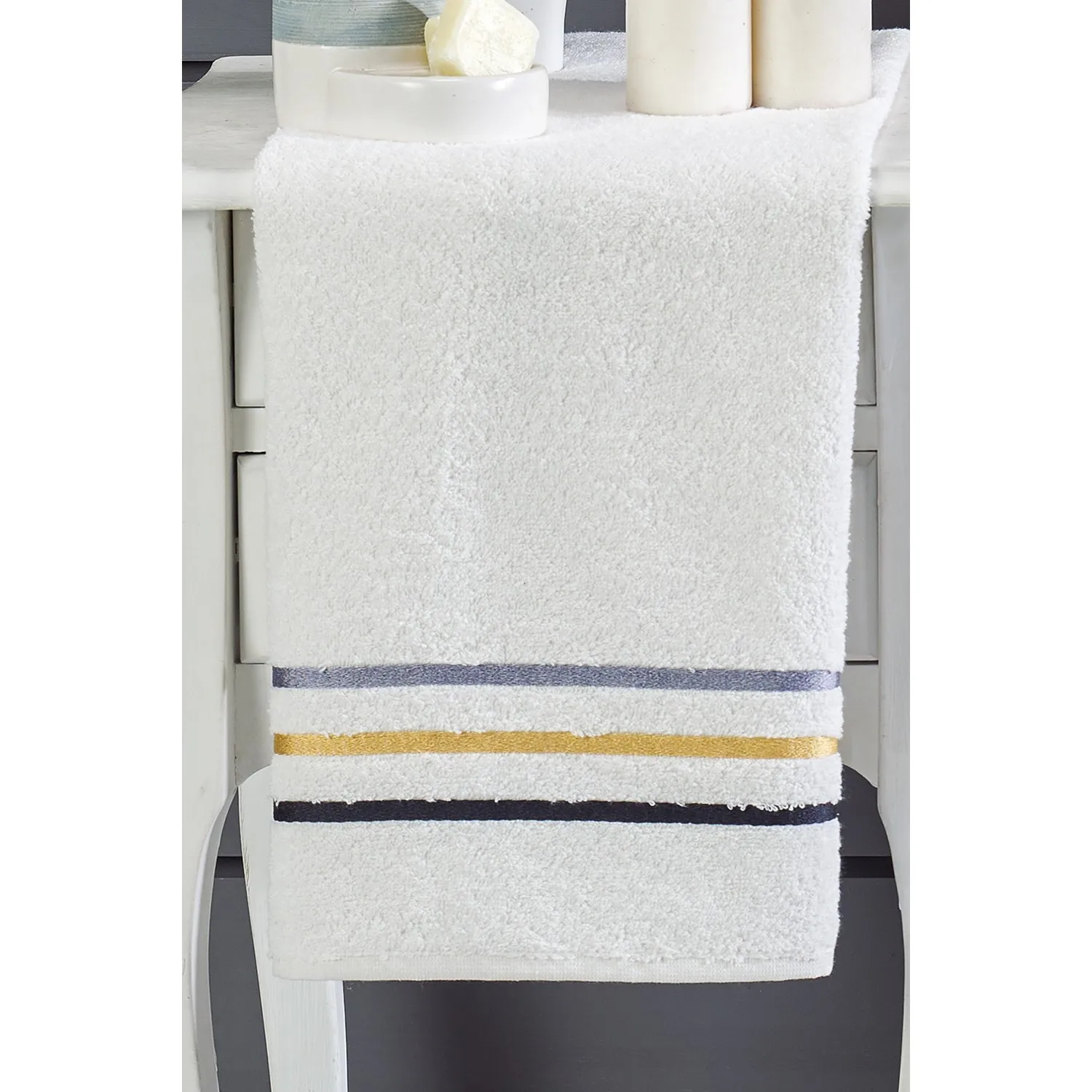 Özenev Hooded 4 Piece Family Bath Robe Set Cotton Striped Groined Soft Luxury Burgundy Mustard Comfortable Use Soft Texture