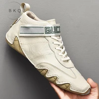genuine leather mens comfort casual shoes 2020 fashion hand stitching peas shoes for men lazy driving shoes large size