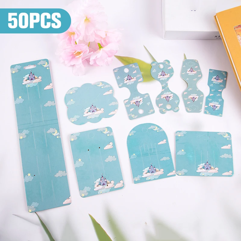 

50Pcs Kraft Paper Display Cards Leather Band Packaging Accessories DIY Hair Jewelry Hair Clips Hairpin Storage