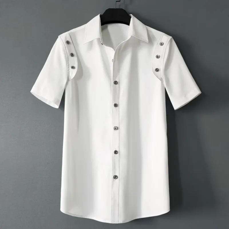 

Summer Men's Short-sleeved Shirt New Casual Everything Stylish And Handsome Leggings Top