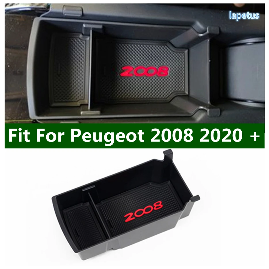

Car Central Armrest Storage Box Console Arm Rest Tray Pallet Container Cover Fit For Peugeot 2008 2020 - 2022 Accessories