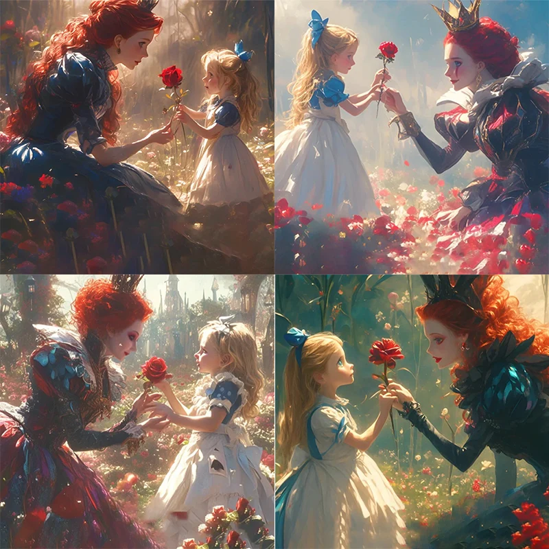 DIY Комплект Алмазной Живописи Алиса В Стране Чудес Мультфильм Мозаика Горный