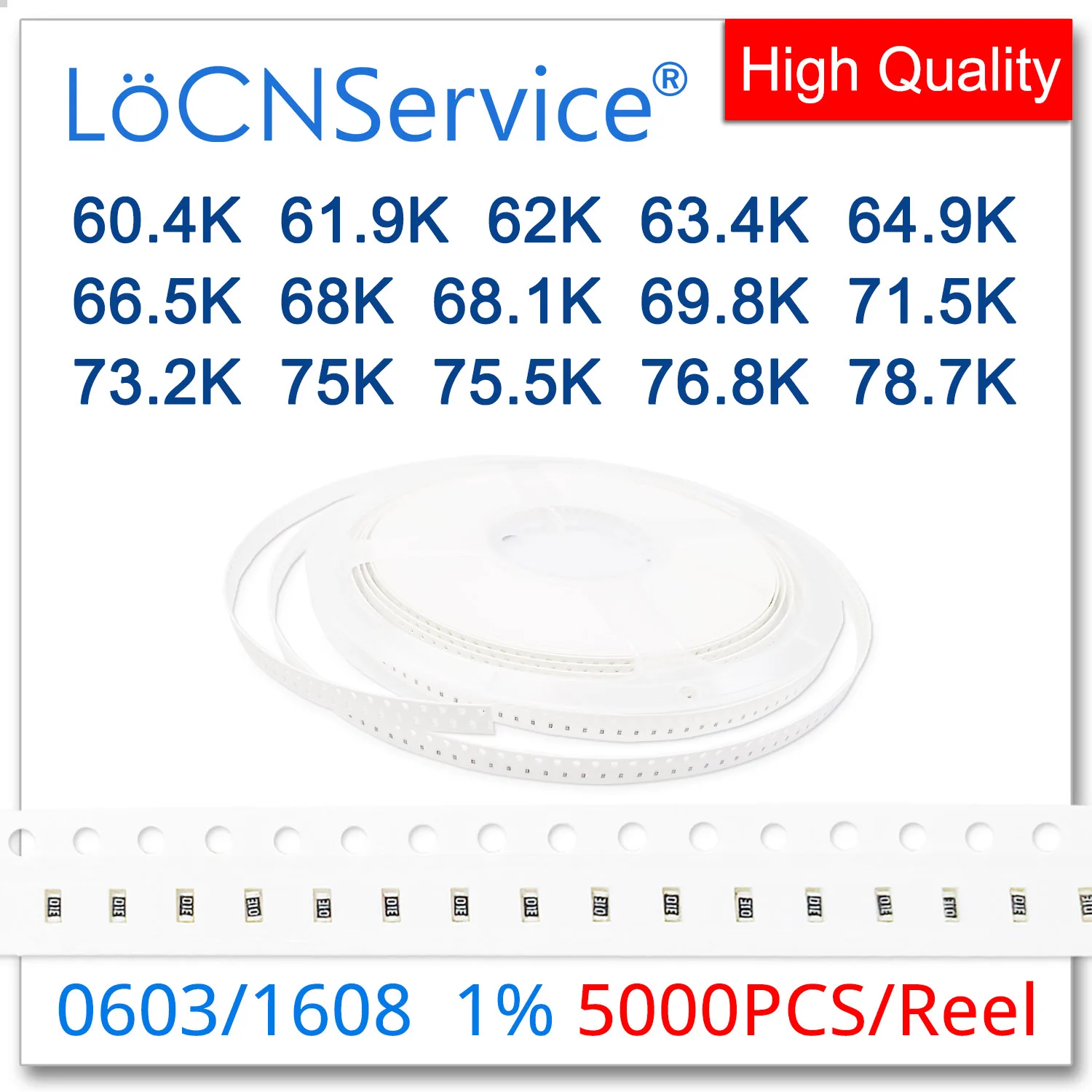 

LoCNService 1206 1% 5000PCS 60.4K 61.9K 62K 63.4K 64.9K 66.5K 68K 68.1K 69.8K 71.5K 73.2K 75K 75.5K 76.8K 78.7K 3216 Resistor