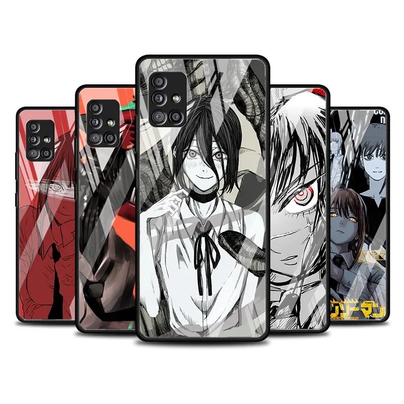

Chainsaw Man hot Anime Phone Case For Samsung Galaxy A13 A14 A32 A52 A22 A21s Tempered Glass Fundas a51 A33 A12 A50 A71 Cover