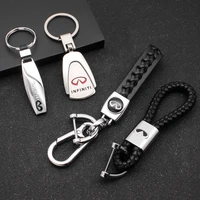 1pc braided rope metal car keychain key ring for infiniti fx35 q50 g37 g35 qx70 q30 fx37 qx60 qx30 fx q70 emblem car accessories