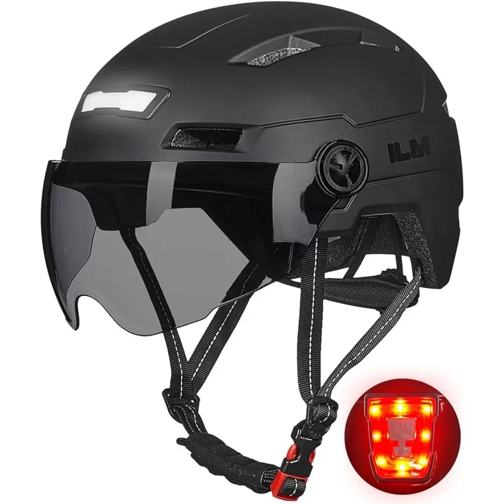 

ILM велосипедный шлем для взрослых с USB Перезаряжаемый светодиодный передние и задние светильник горные и дорожные велосипедные шлемы для мужчин и женщин съемные