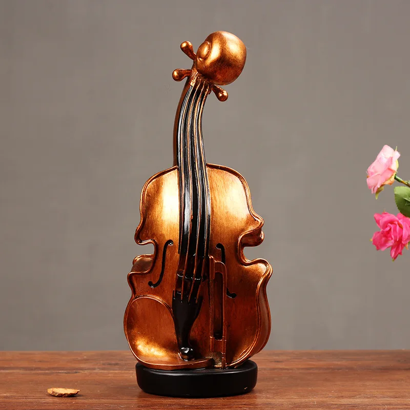 

European Style Retro Violin Model Decoration Piggy Bank Home Decoration Living Room Bedroom Room Desk Accessories Nordic Figure