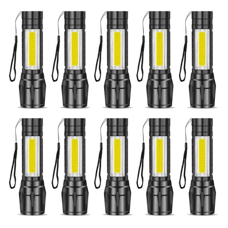 SET OF 10 XPE+POLICE MINI FLASHLIGHT RECHARGEABLE WATERPROOF USB CHARGE