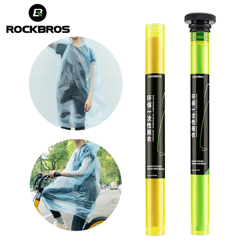 

ROCKBROS Disposable Raincoat MTB Handlebar Tube Storage Bicycle Portable Outdoor Travel Cycling Camping Emergency Rain Jacket