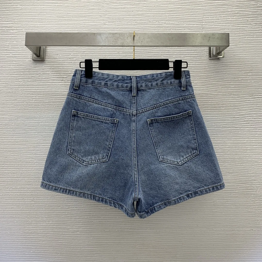 

y2k 2023 New Tops Women's High-Waisted Wide-Leg Denim Shorts High Street Fashion Jeans Pants Clothing D23041571