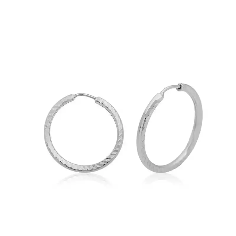 

Серебряные маленькие серьги-кольца с шнеком Tevuli 925 пробы