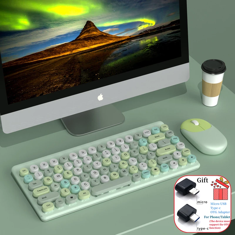 Фото Набор для клавиатуры и мыши в стиле Ретро 86 клавиш | Компьютеры офис