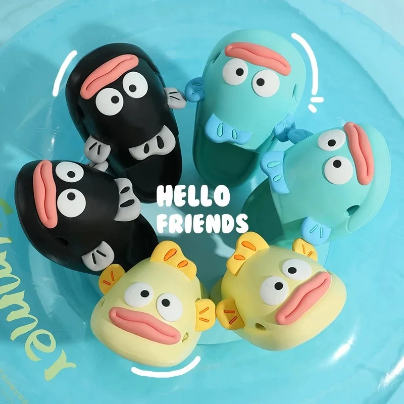 Шлепанцы для девочек с милым изображением клоуна рыбы летние домашние шлепанцы