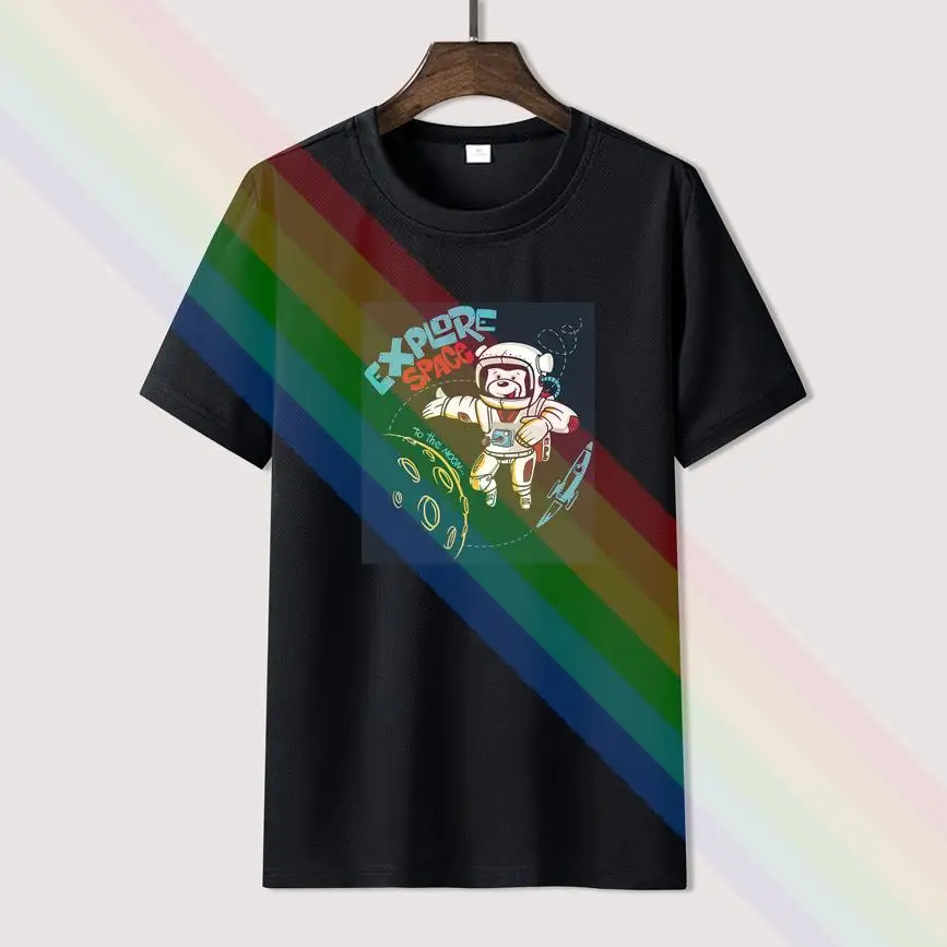 

Cartoon Teddy Bear Astronaut Space T Shirt For Men Limitied Edition Unisex Brand T-shirt Cotton Amazing Short Sleeve Tops
