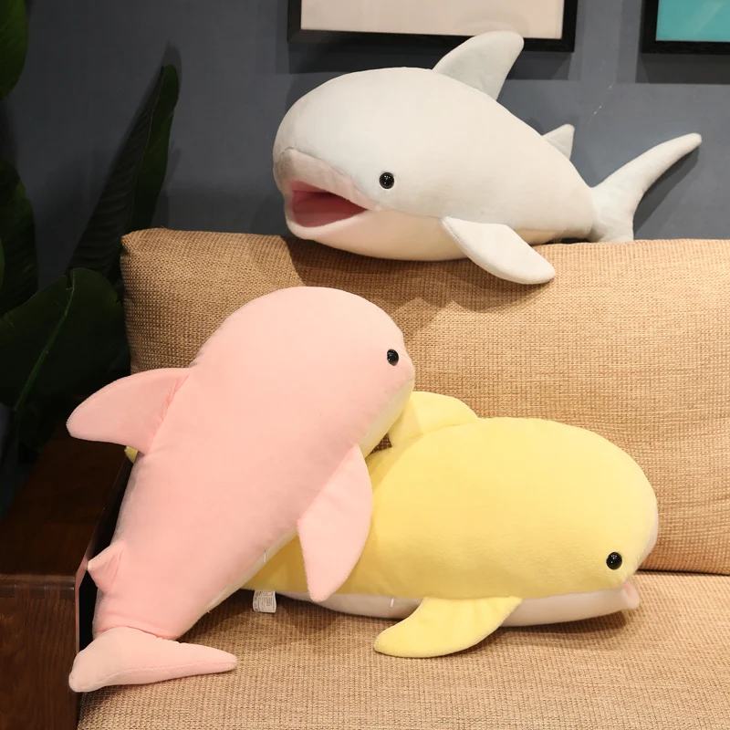 

55/70/120cm Giant Open Mouth Whale Plush Toy Blue Pink Sea Animal Plush Doll Hug Shark Soft Pillow Gift For Children