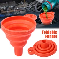 car engine funnel auto gasoline oil fuel petrol diesel liquid washer fluid change transfer universal foldable silicone funnel