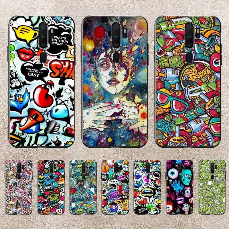 

Street Fashion Stickers Phone Case For Redmi 9A 8A 6A Note 9 8 10 11S 8T Pro Max 9 K20 K30 K40 Pro PocoF3 Note11 5G Case