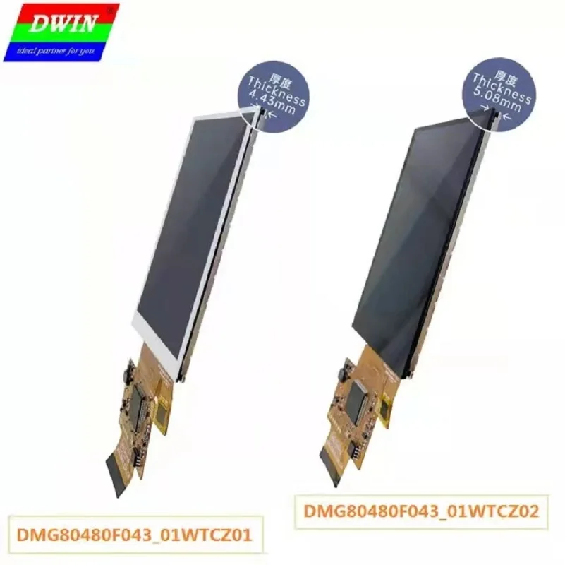 ЖК-модуль DWIN 4 3 дюйма 480*800 COF UART IPS-TFT-Интеллектуальный ЖК-экран толщина 45-5 10