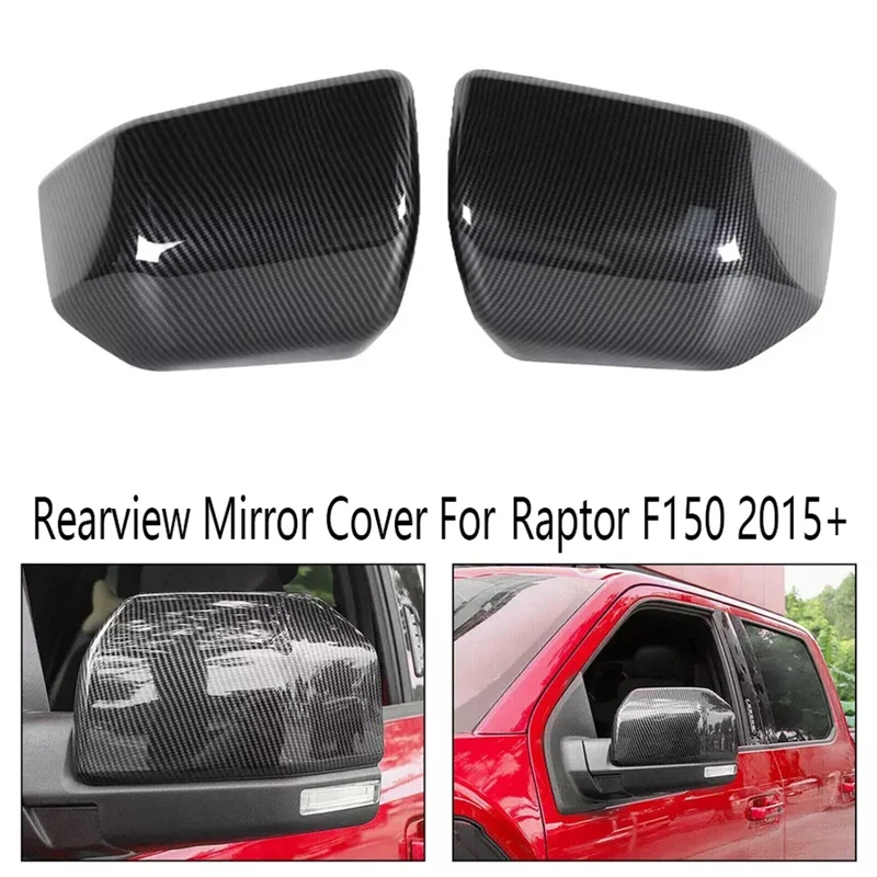 

Carbon Fiber Rearview Mirror Cover Side Door Side Mirror Overlay Cover Trim Side Mirror Shell For Ford Raptor F150 2015+