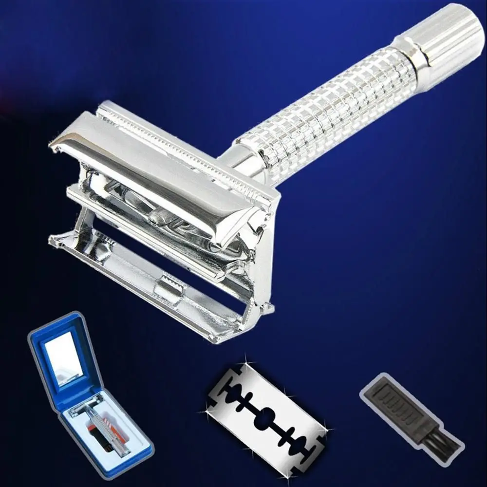 Традиционная мужская безопасная бритва с двойным лезвием триммер для бороды в