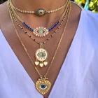 Турецкие подвески от сглаза, красное сердце, крест, подвески с растениями для изготовления ювелирных изделий, сделай сам, подвеска, ожерелье, браслет, медные аксессуары