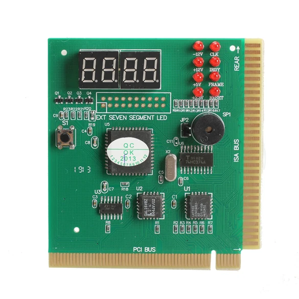 

4-Digit LCD Display PC Analyzer Diagnostic Card Motherboard Post Tester for ISA PCI Bus Mian Board Detect Motherboard Debug Tool