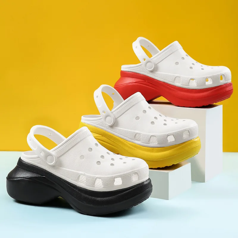 

2023 summer new women's thick bottom hole shoes sandals