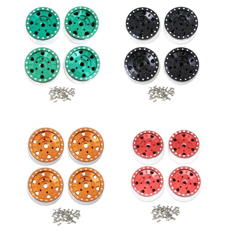 

1.0 Beadlock Wheel Hub Metal Micro-Wheel Rim For 1/24 RC Crawler Car Axial SCX24 Gladiator Bronco C10 Deadbolt JLU