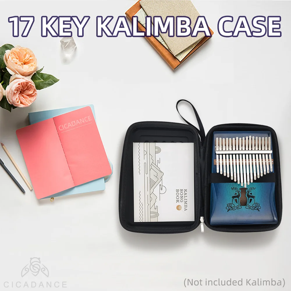 

17 клавиш Kalimba сумка большой палец пианино Calimba Mbira EVA чехол Коробка для хранения водонепроницаемый пыленепроницаемый портативный телефон с клавиатурой